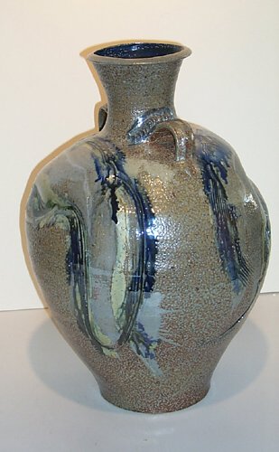 Appraisal: Stoneware vase with handles Stoneware on Stoneware Troy Jack x