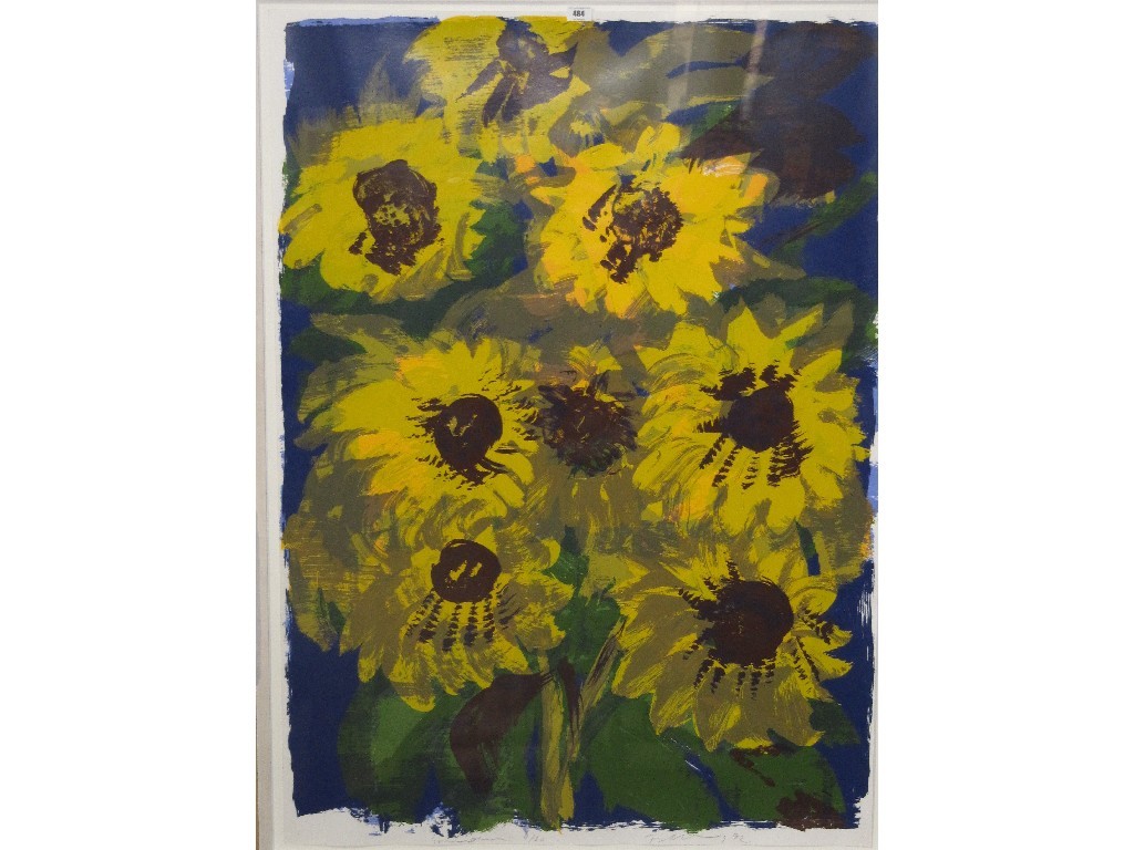 Appraisal: RAINER FETTING Screenprint 'Sonnenblumen' signed and entitled and numbered and