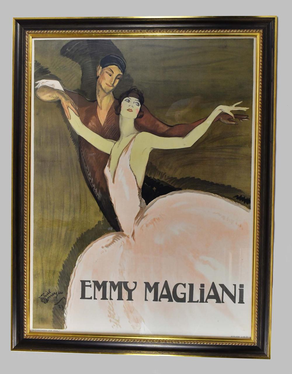 Appraisal: JEAN- GABRIEL DOMERGUE FRENCH - LITHOGRAPHEmily Magliani original Signed dated