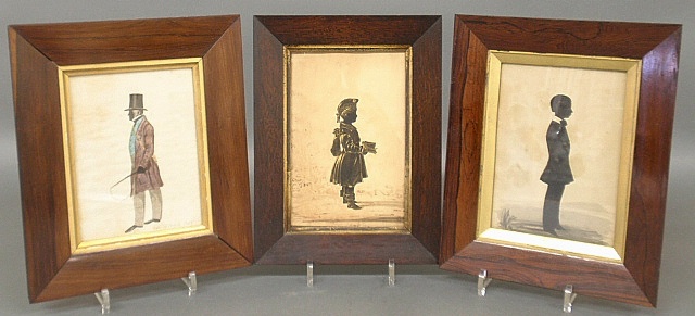 Appraisal: - Three small rosewood framed portraits- Duke of Argyle site-