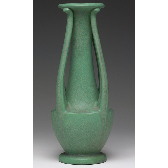 Appraisal: Fine Teco vase designed by William Dodd four-handed shape