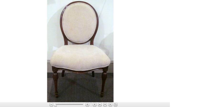 Appraisal: Eight Louis XVI style carved fruitwood dining chairsOval padded back