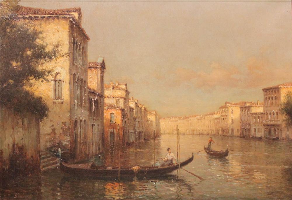 Appraisal: ANTOINE BOUVARD FRENCH - VENETIAN CANAL SCENE Oil on canvas