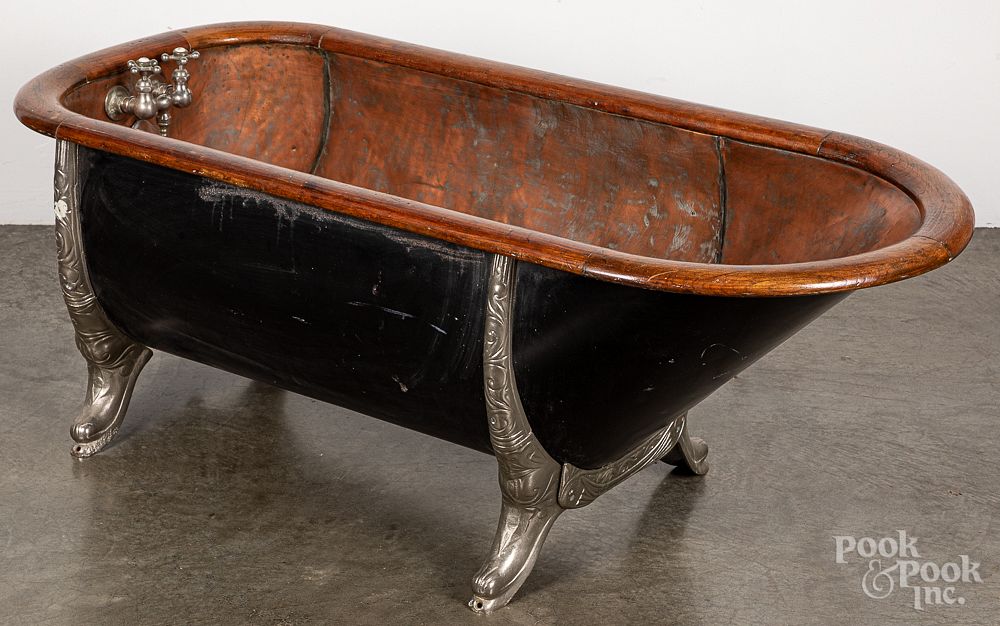 Appraisal: Early copper lined bathtub Early copper lined bathtub h w