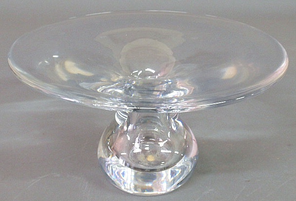 Appraisal: Belgian crystal glass centerpiece signed Val St Lambert h x