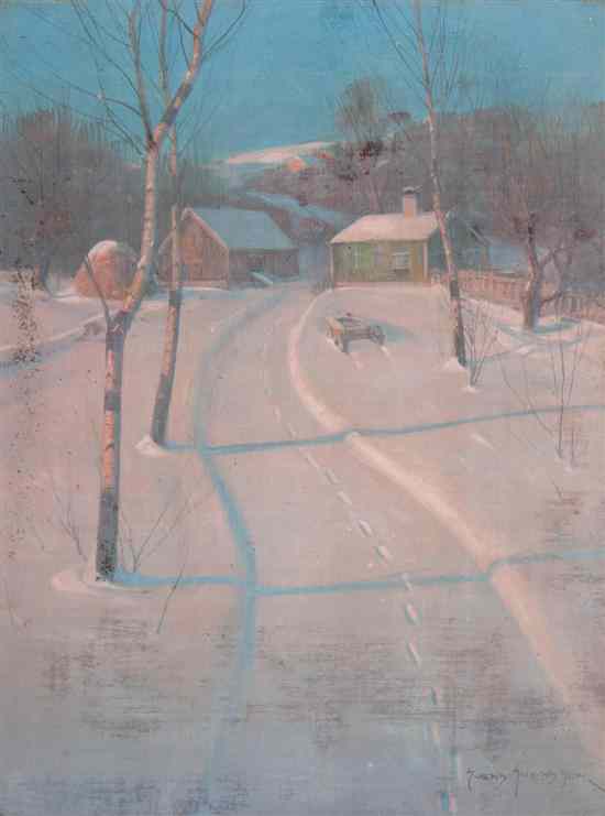 Appraisal: Svend Rasmussen Svendsen American Norwegian - Winter Tracks oil on