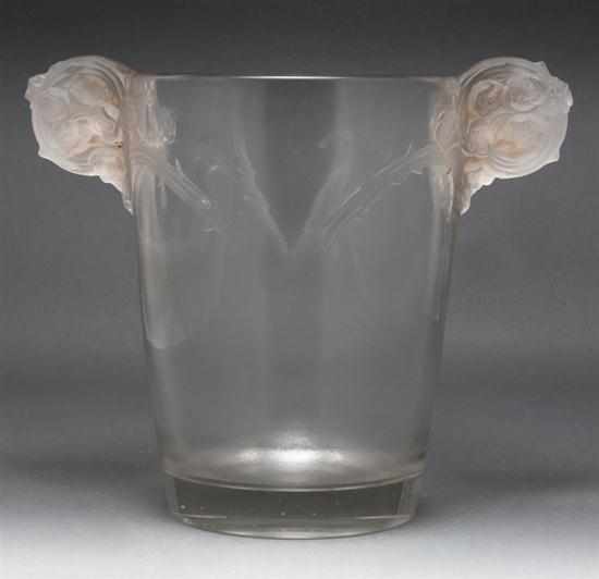 Appraisal: Lalique molded and partially frosted glass ice bucket second quarter-