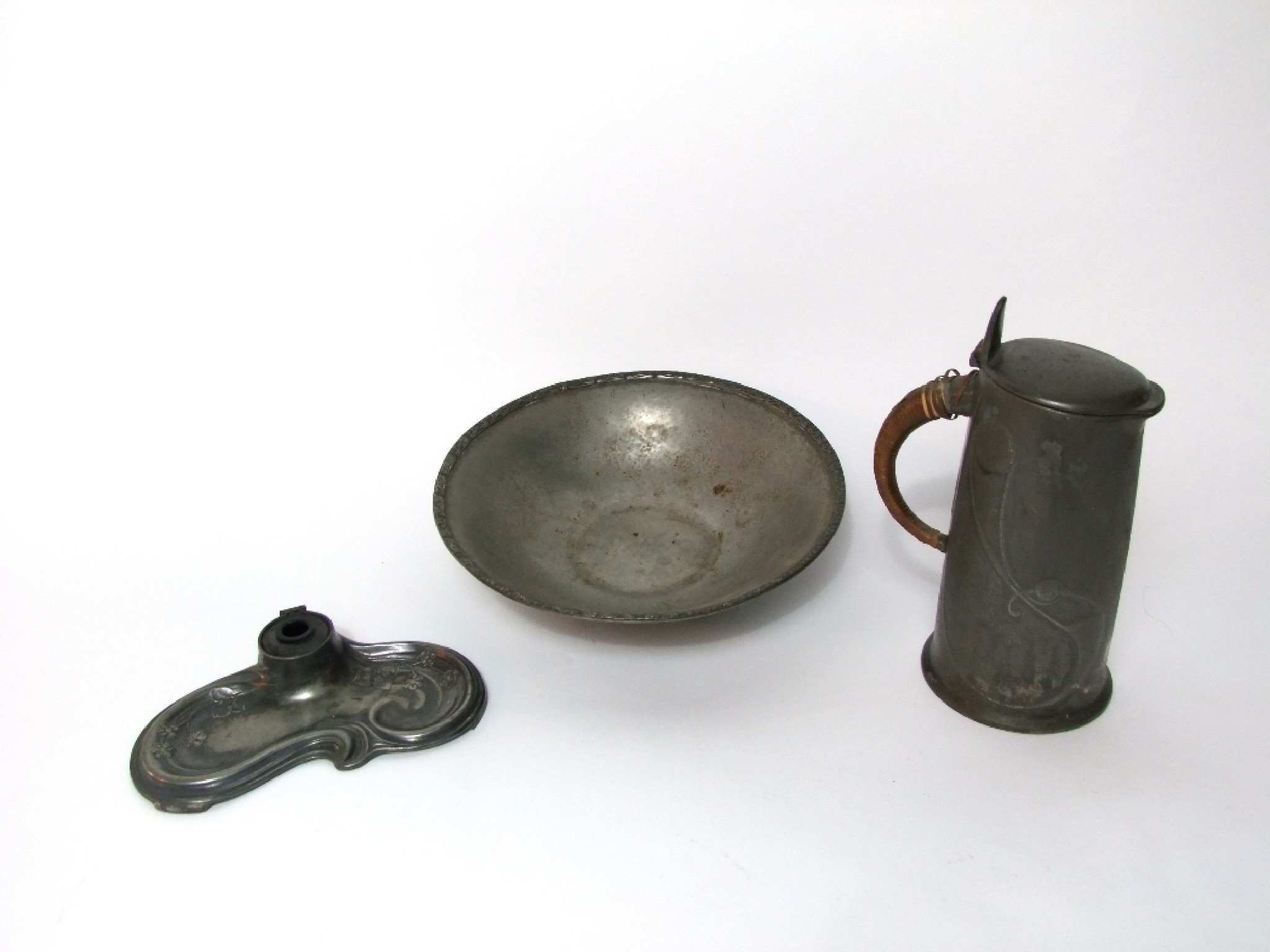 Appraisal: An early th century Tudric pewter hot water jug with