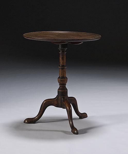 Appraisal: DISHED TILT-TOP TABLE Mid-Atlantic states ca - in walnut Top