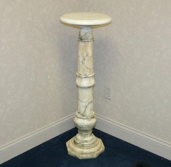 Appraisal: Victorian era turned marble pedestal octagonal base Carrara stone with