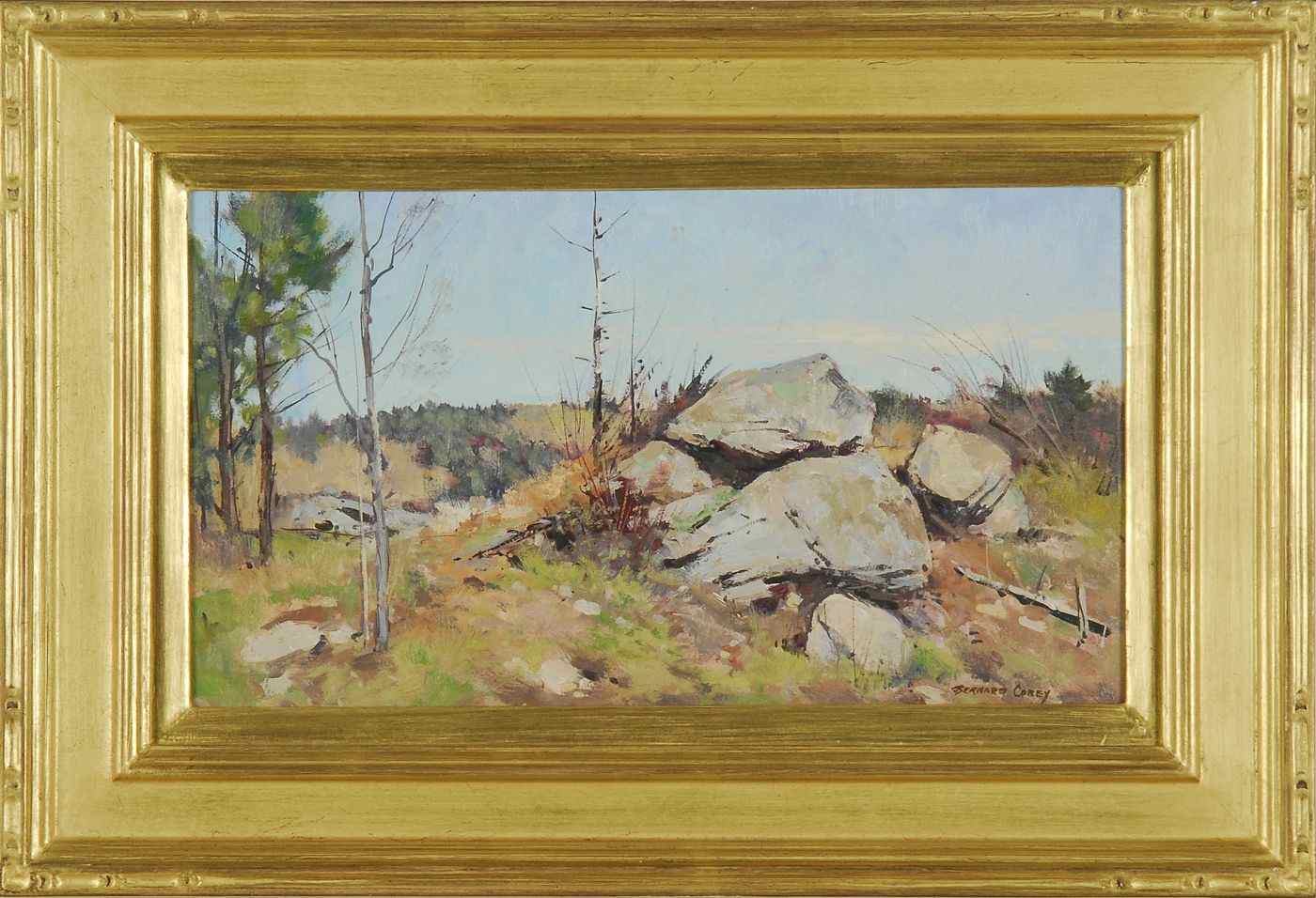 Appraisal: BERNARD COREYAmerican - Glacial Outcrop'' Signed lower right ''Bernard Corey''