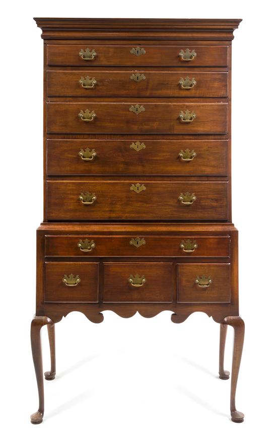 Appraisal: Sale Lot An American Mahogany Highboy th century in two