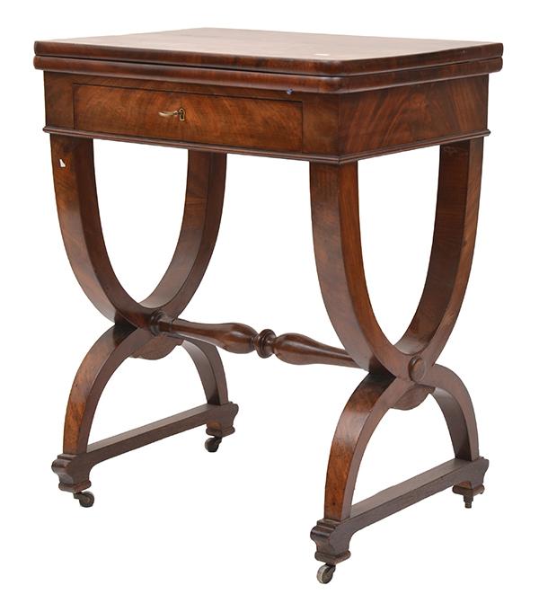 Appraisal: A TH CENTURY MAHOGANY FOLDOVER CARD TABLE