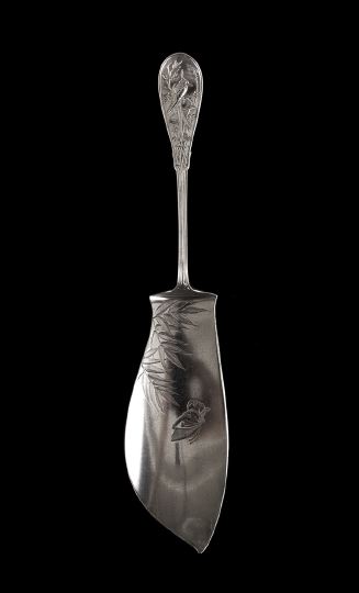 Appraisal: Tiffany Co Japanese -Pattern Sterling Silver Fish Slice the pattern