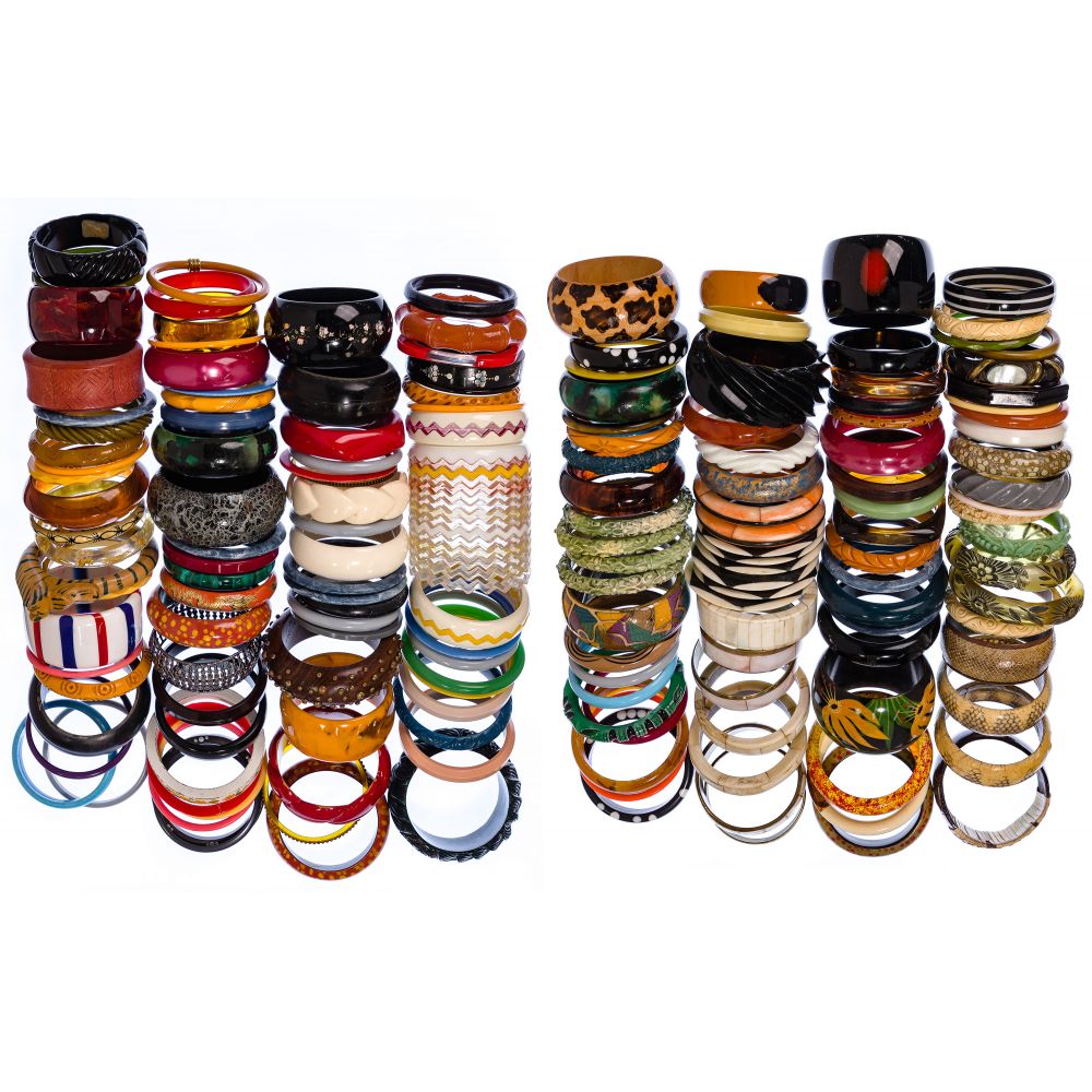 Appraisal: BANGLE BRACELET ASSORTMENTApproximately items of various colors and sizes some