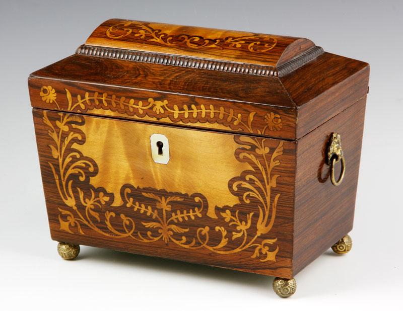 Appraisal: - th C Tea Caddy th century dome top tea