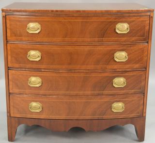 Appraisal: Robert Irwin mahogany bowfront chest ht in wd in dp