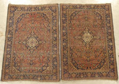 Appraisal: A pair of Kashan rugs west Persia c x in