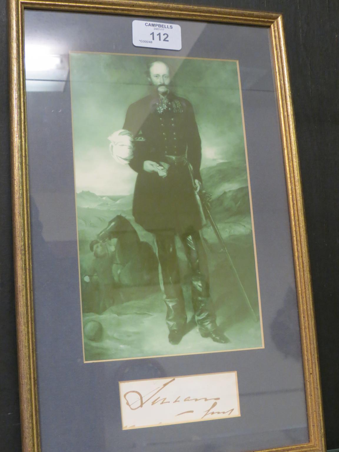 Appraisal: George Bingham rd Earl of Lucan - - signature framed