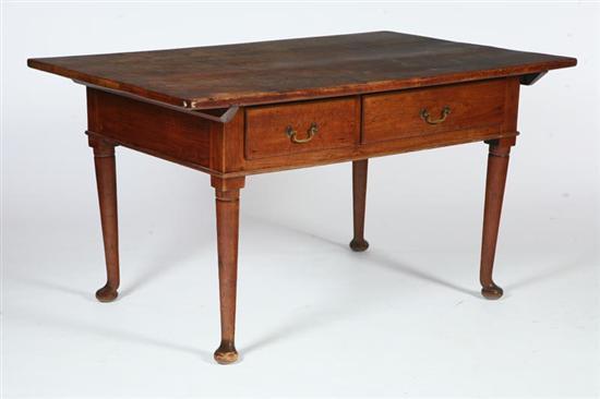 Appraisal: PIN TOP WORK TABLE Pennsylvania early th century walnut with