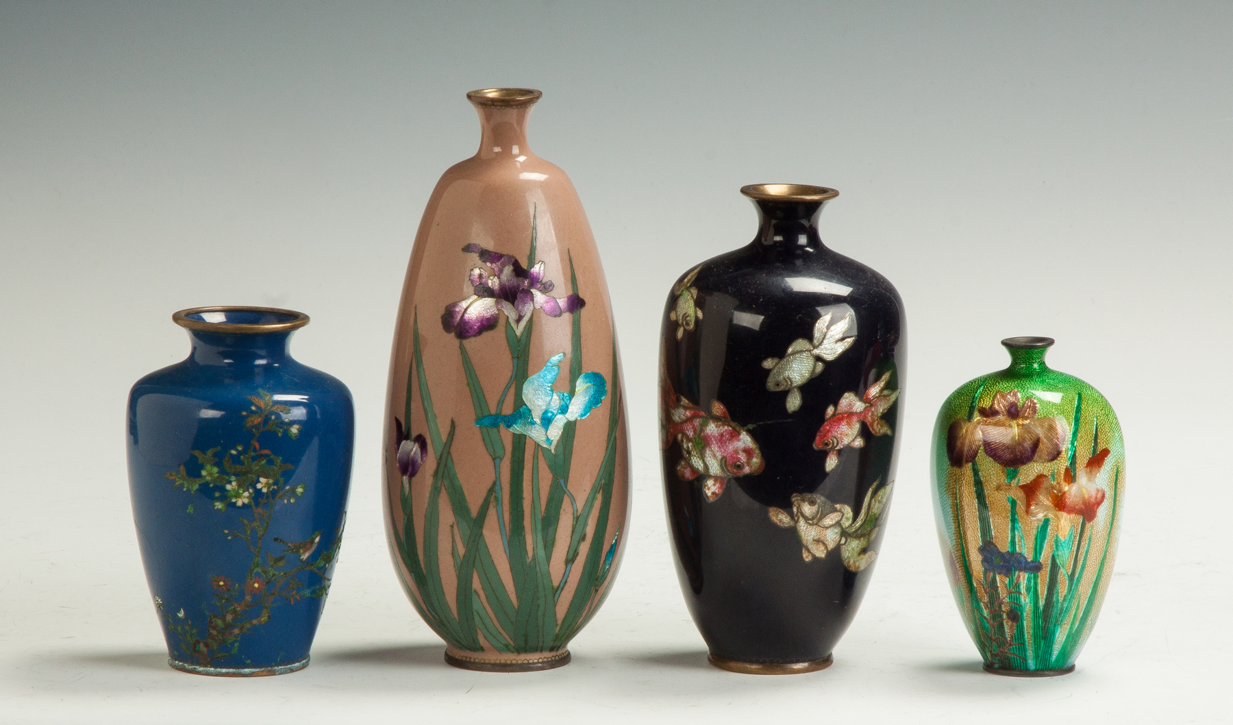 Appraisal: Four Japanese Vases th cent L to R Birds tree