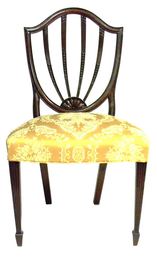 Appraisal: Hepplewhite-style shield back side chair straight front legs terminating in