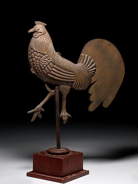 Appraisal: CAST AND SHEET IRON ROOSTER WEATHERVANE American ca Gilmanton Iron