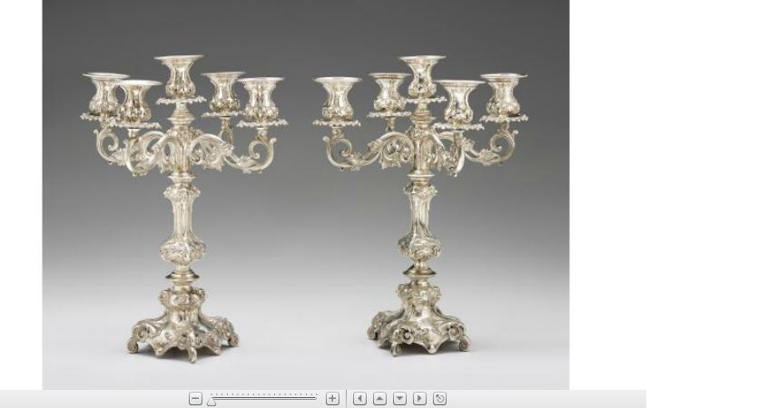 Appraisal: Good pair of Austrian silver four- branch five-light candelabrahallmarked vienna