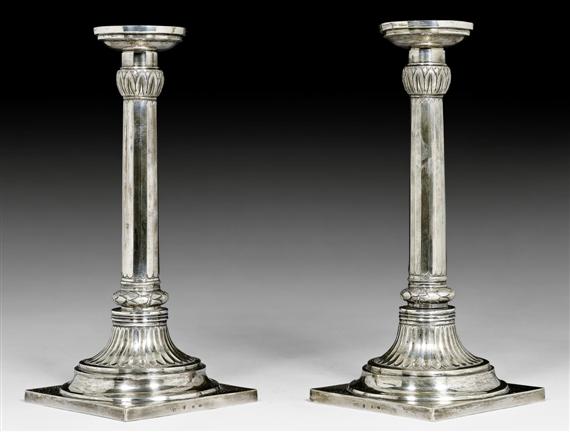 Appraisal: PAIR OF CANDLEHOLDERS Zurich circa Maker's mark Hans Caspar Wuest