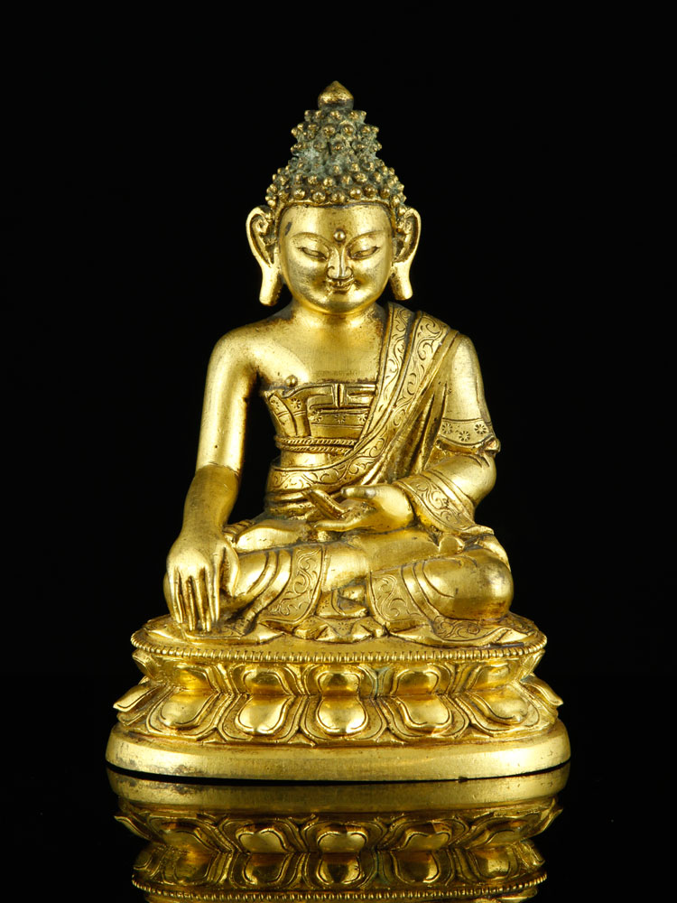 Appraisal: - th C Chinese Gilt Bronze Buddha th century Chinese