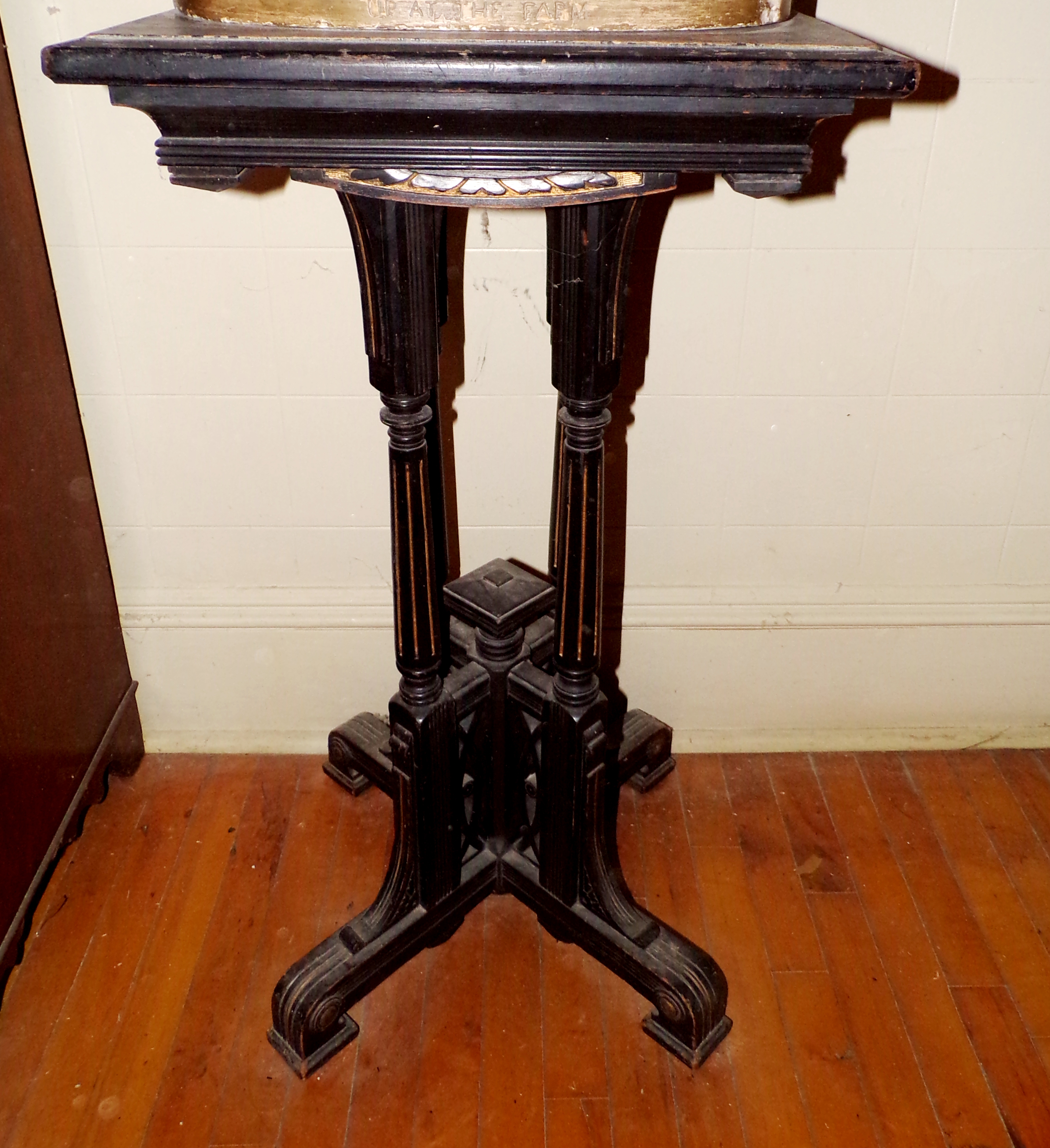 Appraisal: Black lacquer plant stand