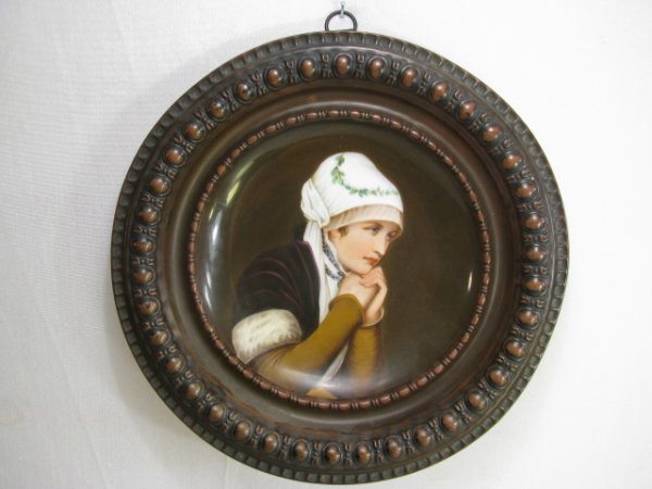 Appraisal: Beautiful round hand painted porcelain bowl of a young married