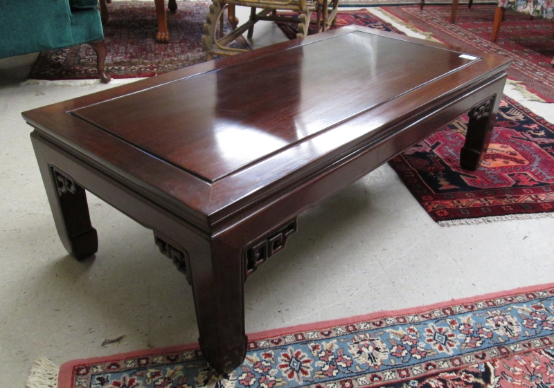 Appraisal: RECTANGULAR ROSEWOOD COCKTAIL TABLE Chinese th century hand crafted in