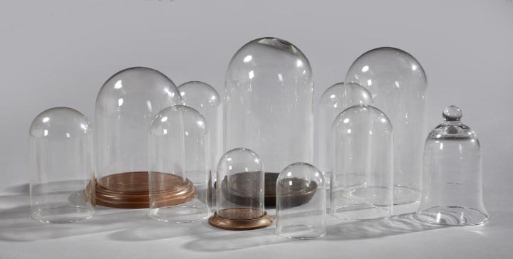 Appraisal: Collection of Eleven Blown Glass Parlor Domes of varying sizes