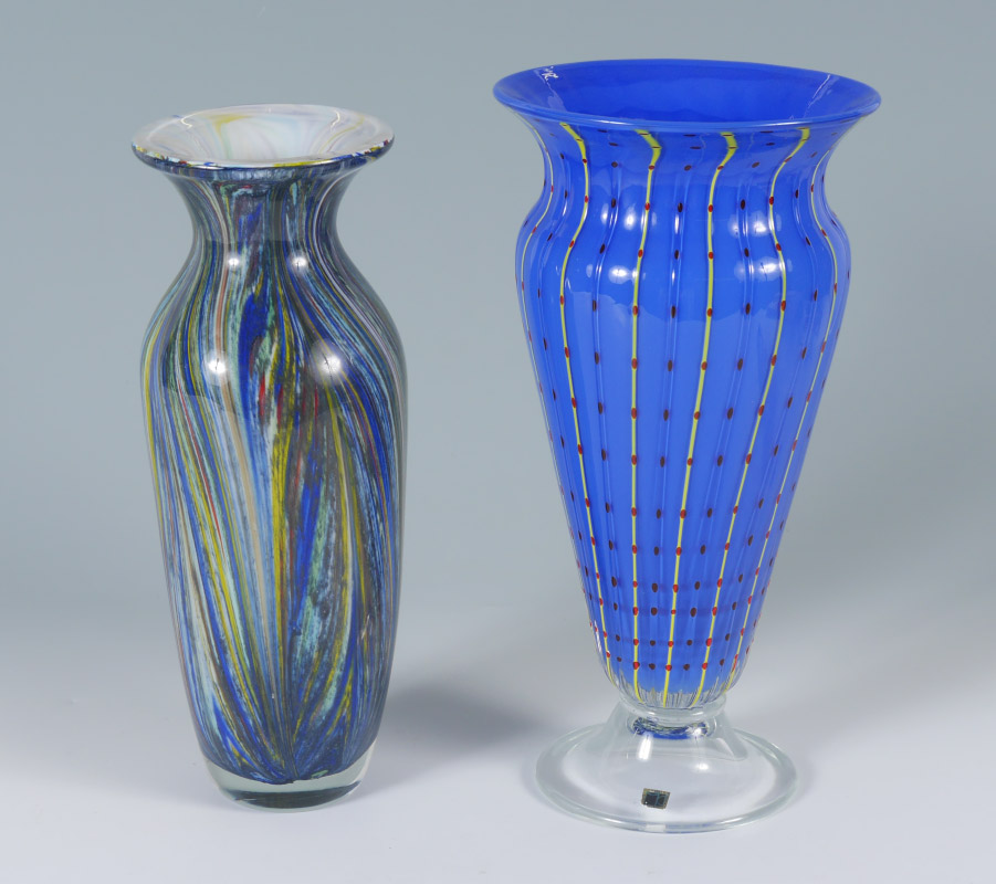 Appraisal: TWO MURANO GLASS VASES pieces total to include Peacock vase