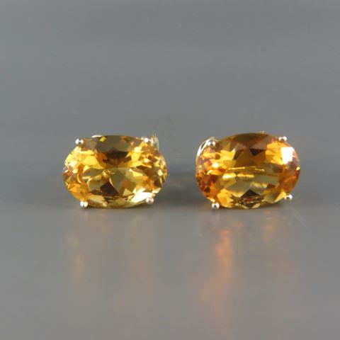 Appraisal: Citrine Earrings rich oval carat gems in k yellow gold