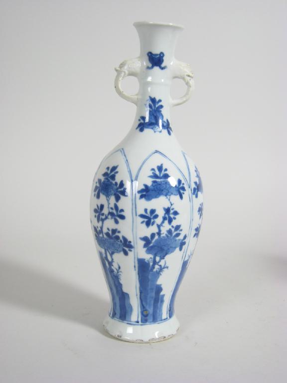 Appraisal: A Chinese blue and white slender Vase with elephant mask