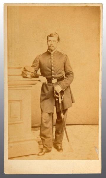 Appraisal: Unidentified Union Officer CDV Description Full standing view with sword