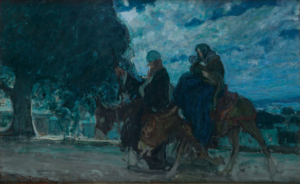 Appraisal: HENRY OSSAWA TANNER - Flight into Egypt Oil on linen