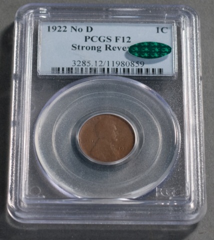 Appraisal: Plain No D Strong Reverse Lincoln Cent Slabbed Fine by