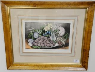 Appraisal: Two Currier Ives hand colored lithographs including Raspberries marked lower