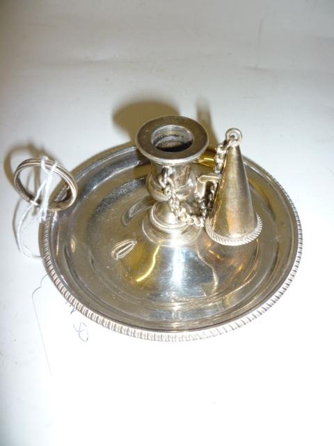 Appraisal: A LATE GEORGE III CHAMBERSTICK maker R S Hennell London