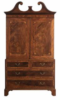 Appraisal: Fine and Rare Charleston Federal Inlaid Mahogany Wardrobe South Carolina