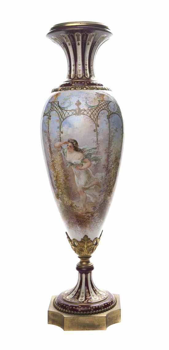 Appraisal: A Sevres Style Porcelain and Gilt Bronze Mounted Vase Charles