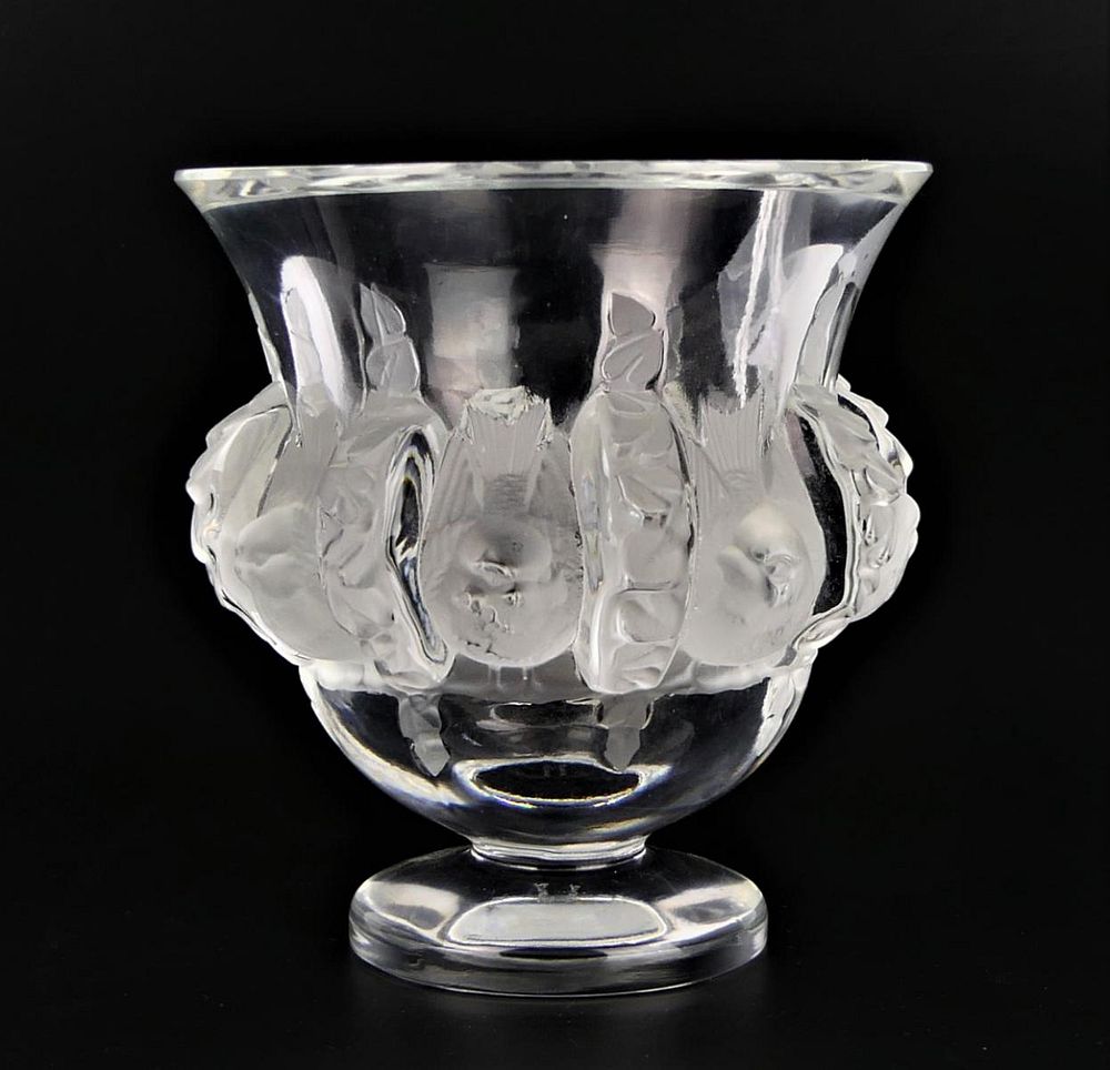 Appraisal: LALIQUE FRENCH CRYSTAL 'DAMPIERRE' BIRD VASE Lalique French crystal Dampierre