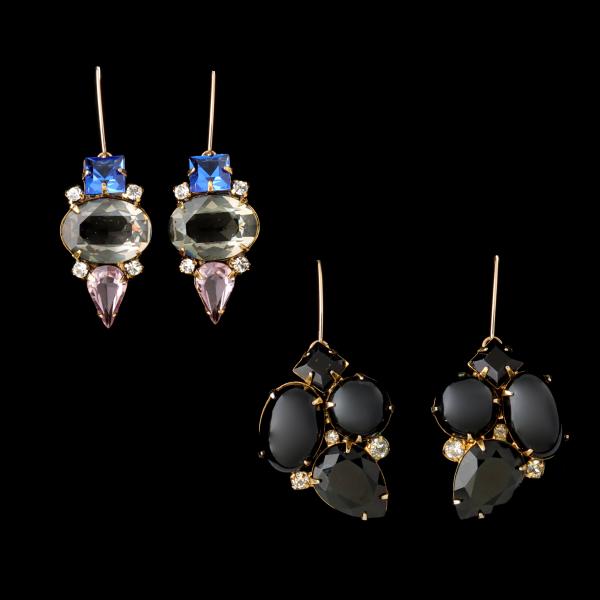 Appraisal: TWO PAIR IRADJ MOINI FRENCH WIRE EARRINGSEach with gems and