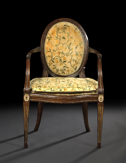 Appraisal: Northern European Rosewood and Mahogany Fauteuil fourth quarter th century