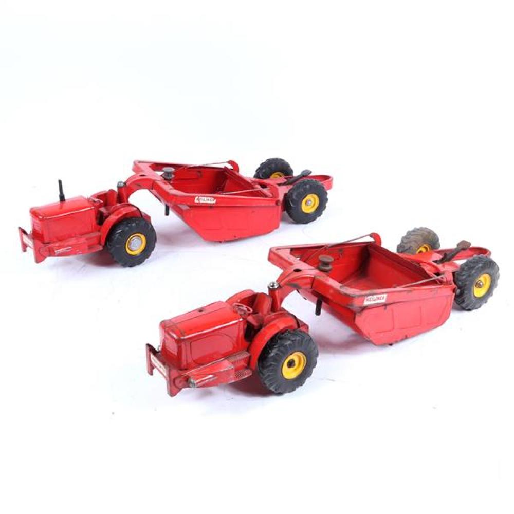 Appraisal: TWO RED DOEPKE HELLINER MODEL TOYS RED PRESSED STEEL EARTH