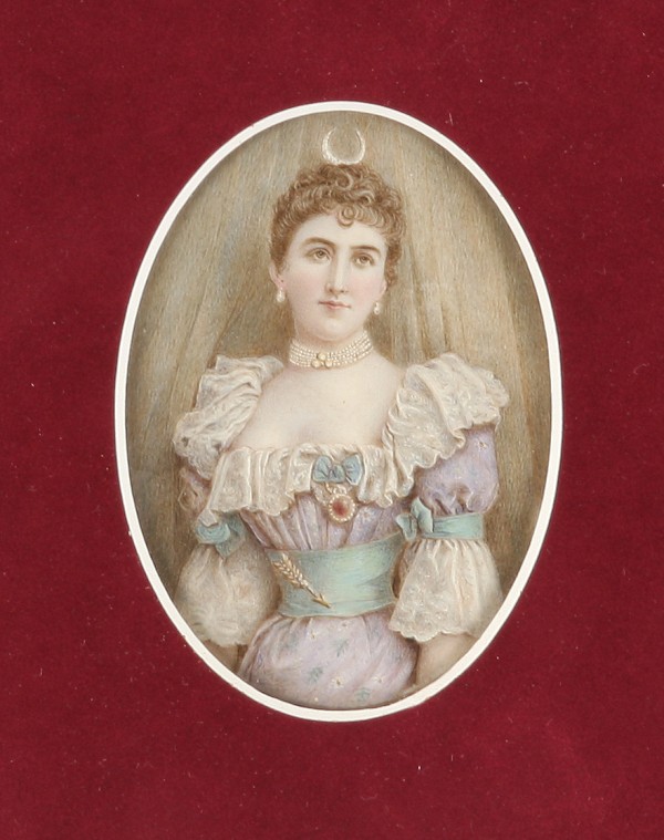 Appraisal: Miniature portrait Princess Potamkin oval portrait of late th century