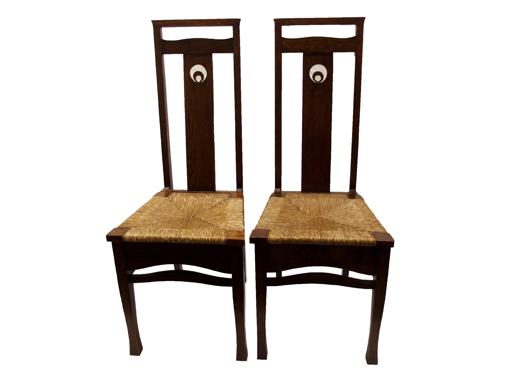 Appraisal: A set of six Arts and Crafts dining chairs probably